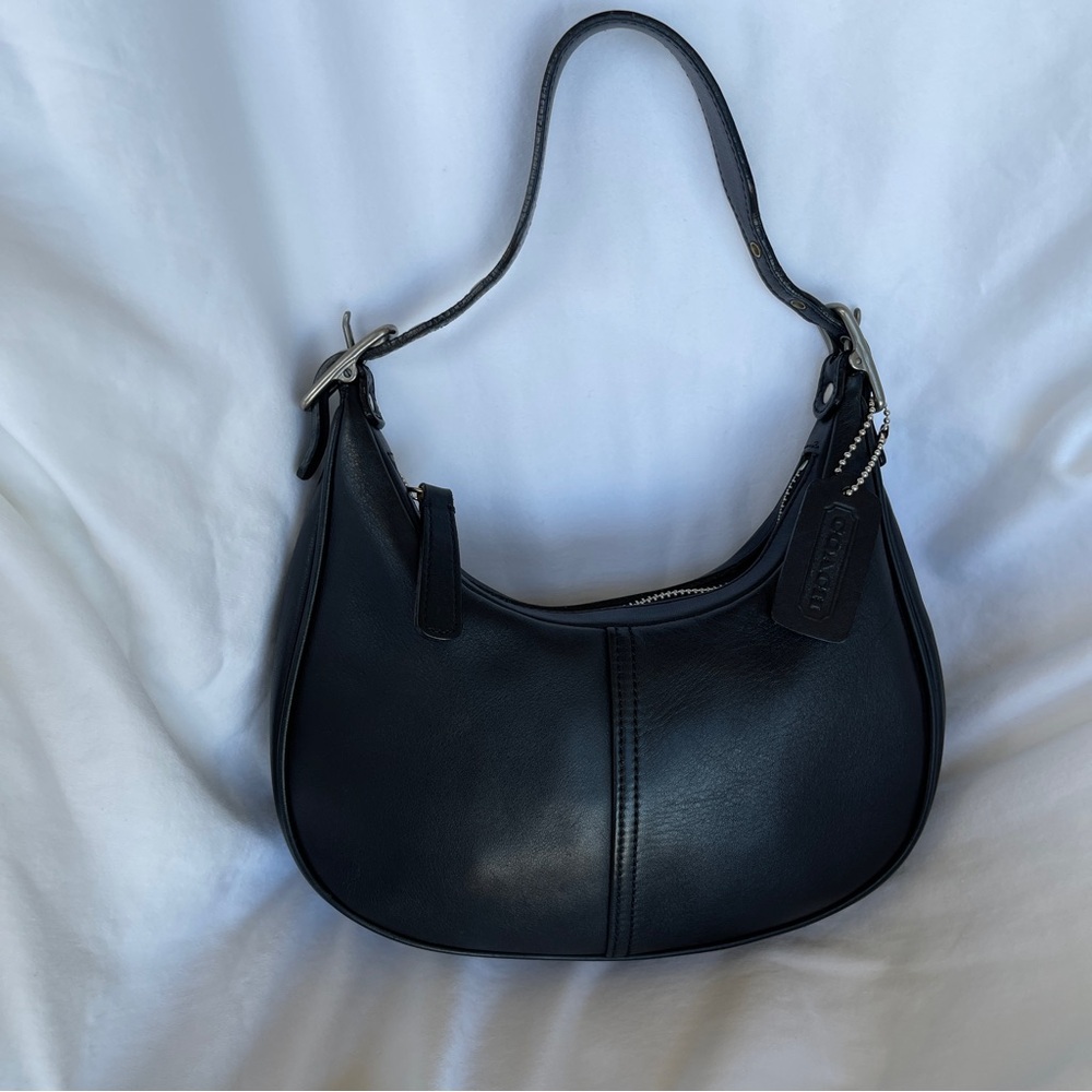 SOLD 🔴 Coach bag zoe 9593 black leather bag vintage RARE shoulder bag - Picture 5 of 17